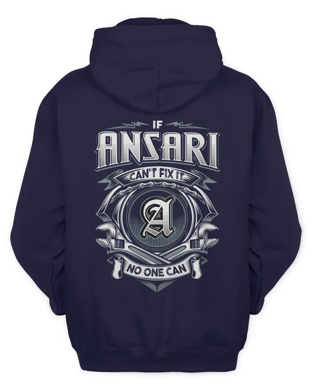 ANSARI AP81-K4-626 - Personalized Ahmed Quote Apparel “If Ahmed Can't Fix It, No One Can” - Unisex Hoodie - Navy