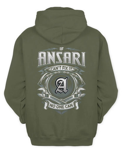 ANSARI AP81-K4-626 - Personalized Ahmed Quote Apparel “If Ahmed Can't Fix It, No One Can” - Unisex Hoodie - Military Green