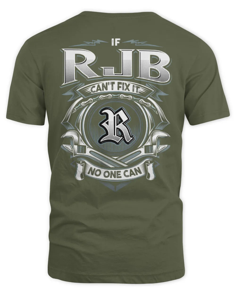 RJB AP81-K4-626 - Personalized Ahmed Quote Apparel “If Ahmed Can't Fix It, No One Can” - Unisex Standard T-Shirt - Military Green