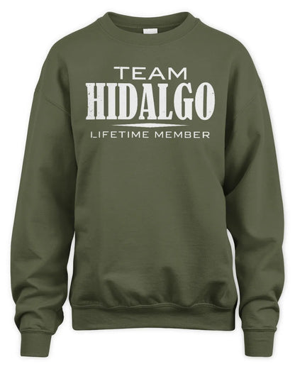 HIDALGO BL62-K4-128 - Personalized “Team NAME Lifetime Member” - Unisex Sweatshirt - Military Green