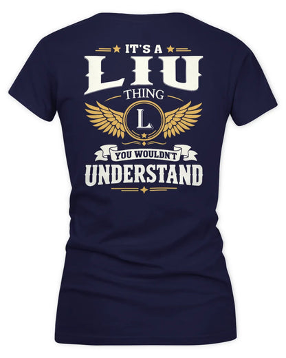 LIU KT06-M008 It’s a [NAME] Thing – You Wouldn’t Understand | Personalized Vintage T-Shirt - Women's V-Neck T-Shirt - Navy