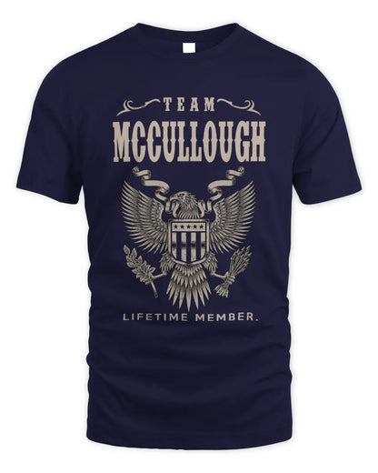MCCULLOUGH TP06-K82 – Personalized Classic Style Apparel “Team NAME Lifetime Member” - Unisex Standard T-Shirt - Navy