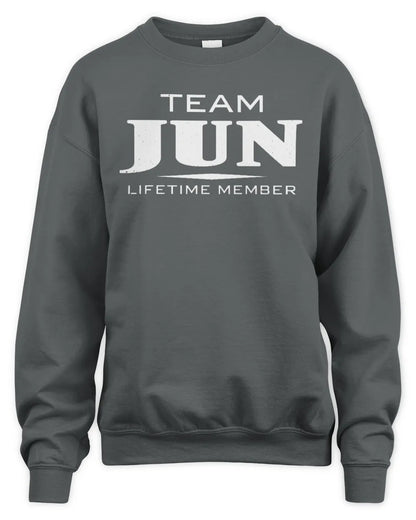 JUN BL62-K4-128 - Personalized “Team AARON Lifetime Member” - Unisex Sweatshirt - Charcoal