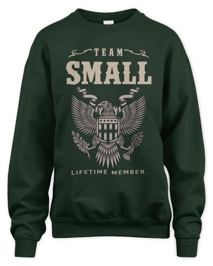 SMALL TP06-K82 – Personalized Classic Style Apparel “Team NAME Lifetime Member” - Unisex Sweatshirt - Forest Green