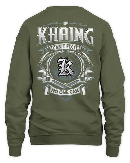 KHAING AP81-K4-626 - Personalized Ahmed Quote Apparel “If Ahmed Can't Fix It, No One Can” - Unisex Sweatshirt - Military Green