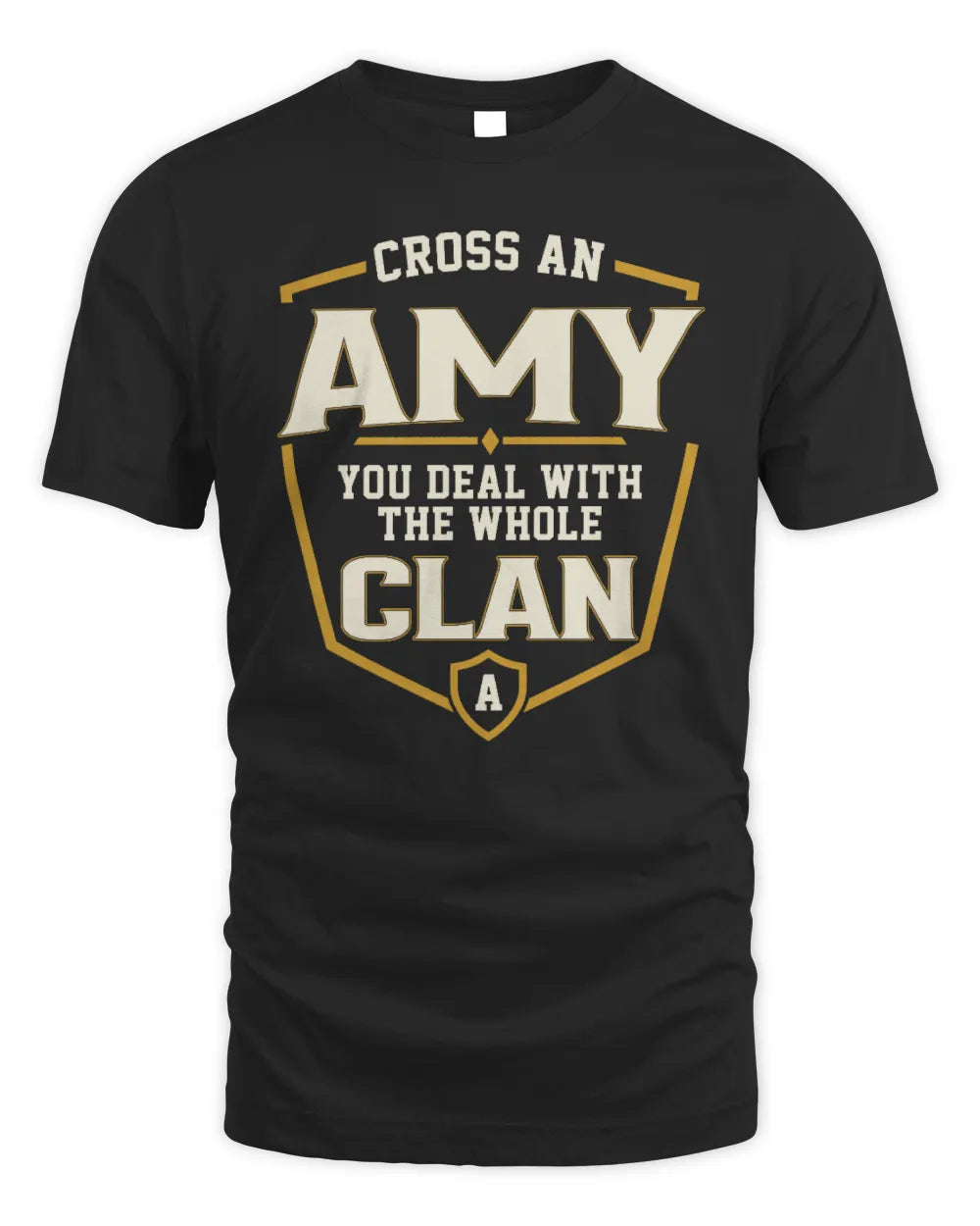 AMY NT1-K008 Cross A/An NAME, You Deal With the Whole Clan | Personalized Vintage T-Shirt - Unisex Standard T-Shirt - Black