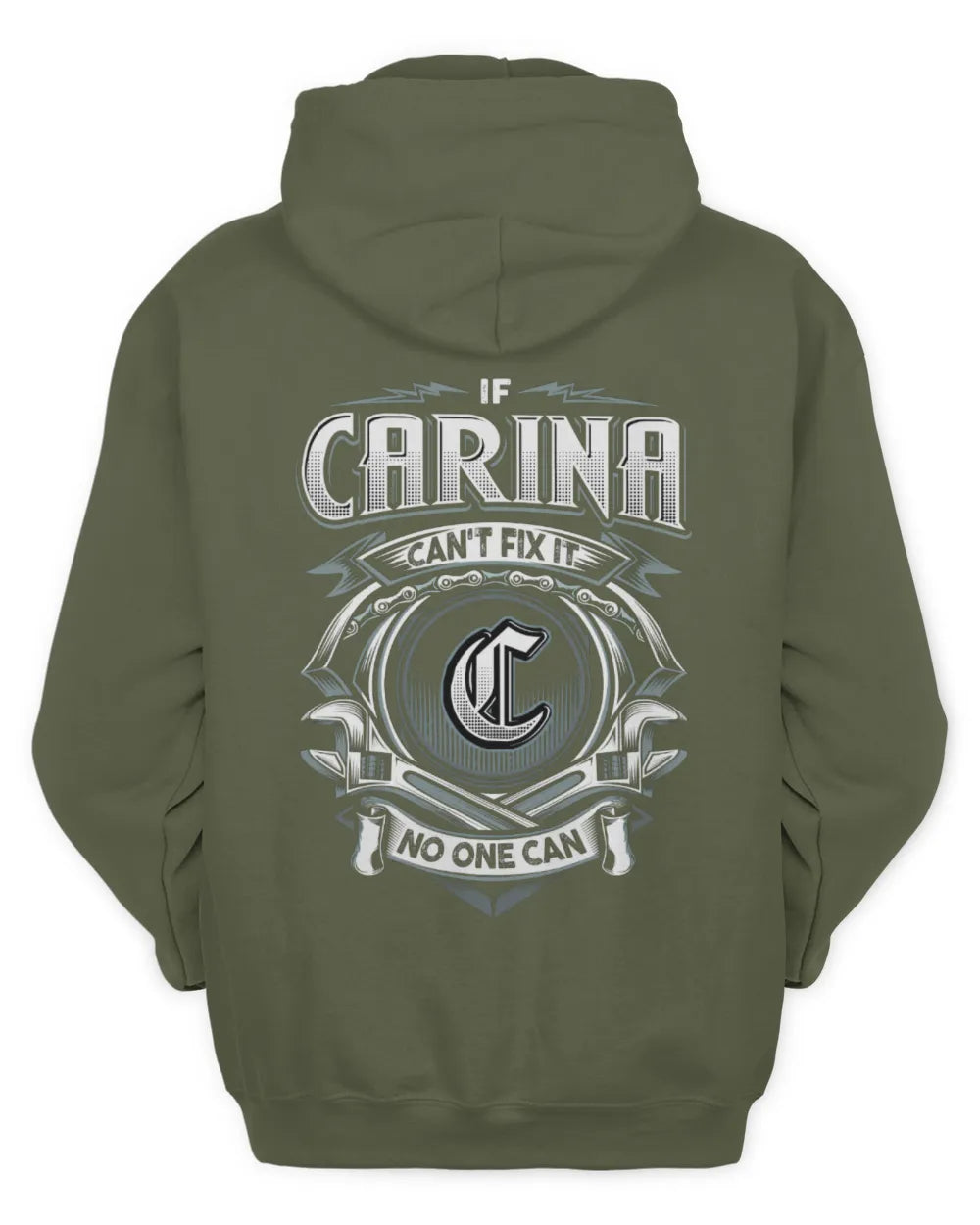 CARINA AP81-K4-626 - Personalized Ahmed Quote Apparel “If Ahmed Can't Fix It, No One Can” - Unisex Hoodie - Military Green