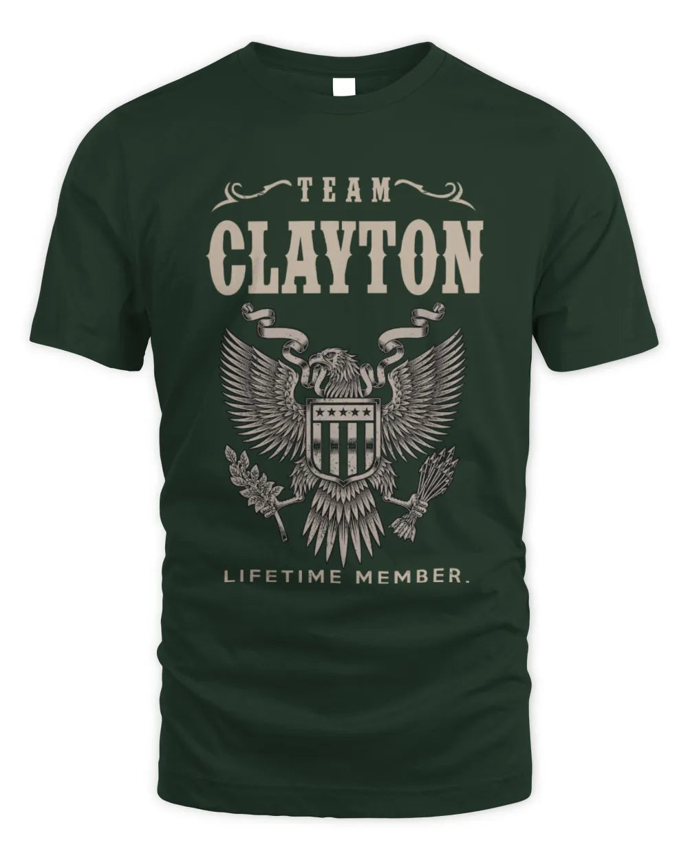 CLAYTON TP06-K82 – Personalized Classic Style Apparel “Team NAME Lifetime Member” - Unisex Standard T-Shirt - Forest Green