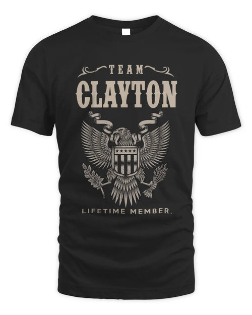 CLAYTON TP06-K82 – Personalized Classic Style Apparel “Team NAME Lifetime Member” - Unisex Standard T-Shirt - Black