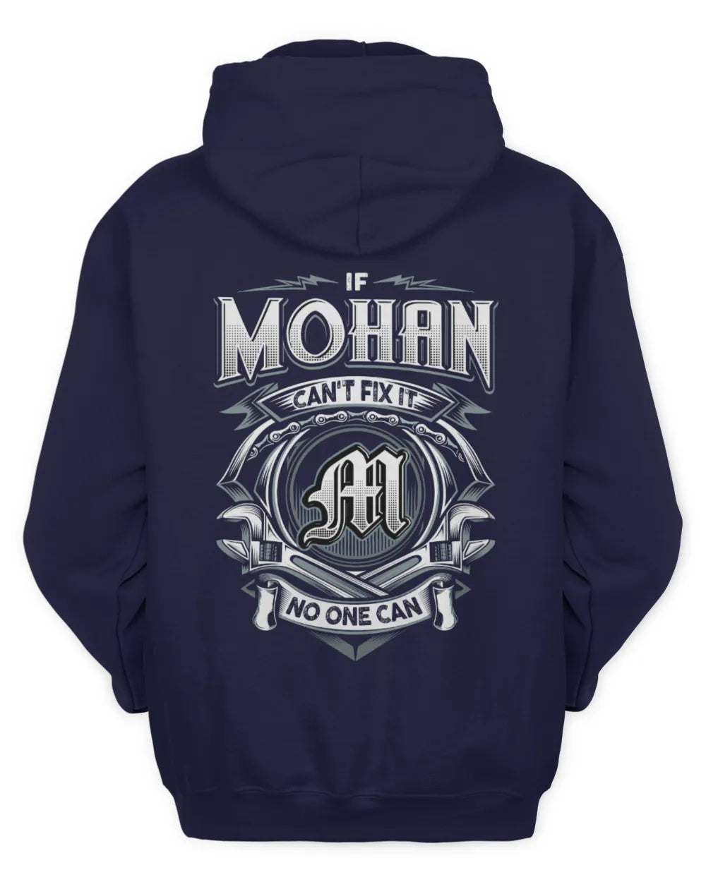 MOHAN AP81-K4-626 - Personalized Ahmed Quote Apparel “If Ahmed Can't Fix It, No One Can” - Unisex Hoodie - Navy