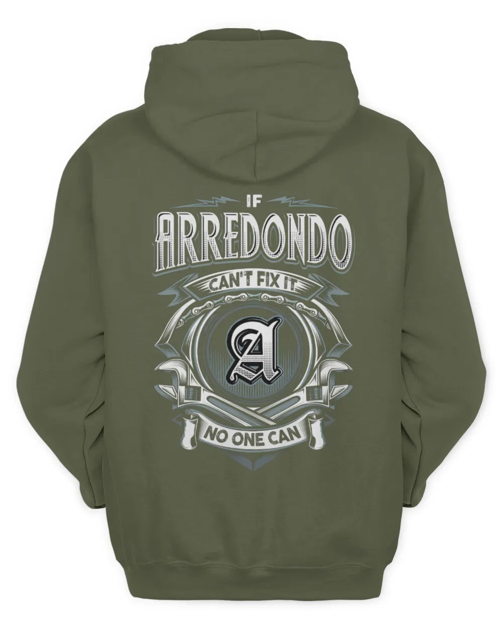 ARREDONDO AP81-K4-626 - Personalized Ahmed Quote Apparel “If Ahmed Can't Fix It, No One Can” - Unisex Hoodie - Military Green