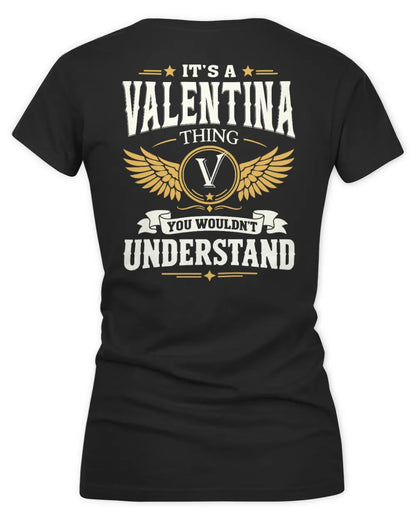 VALENTINA KT06-M008 It’s a [NAME] Thing – You Wouldn’t Understand | Personalized Vintage T-Shirt - Women's V-Neck T-Shirt - Black