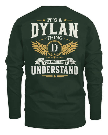 DYLAN KT06-M008 It’s a [NAME] Thing – You Wouldn’t Understand | Personalized Vintage T-Shirt - Men's Long Sleeved T-Shirt - Forest Green