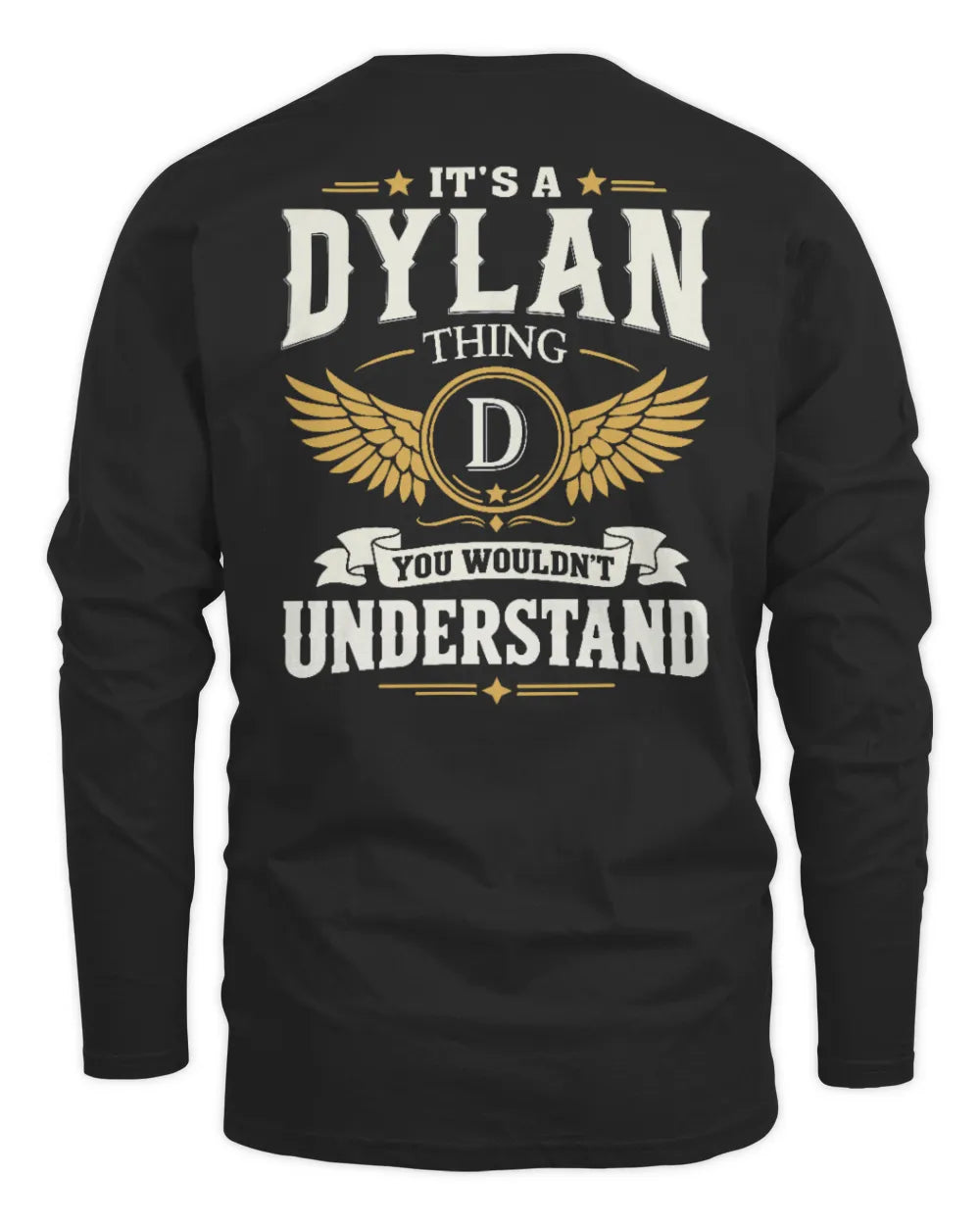 DYLAN KT06-M008 It’s a [NAME] Thing – You Wouldn’t Understand | Personalized Vintage T-Shirt - Men's Long Sleeved T-Shirt - Black
