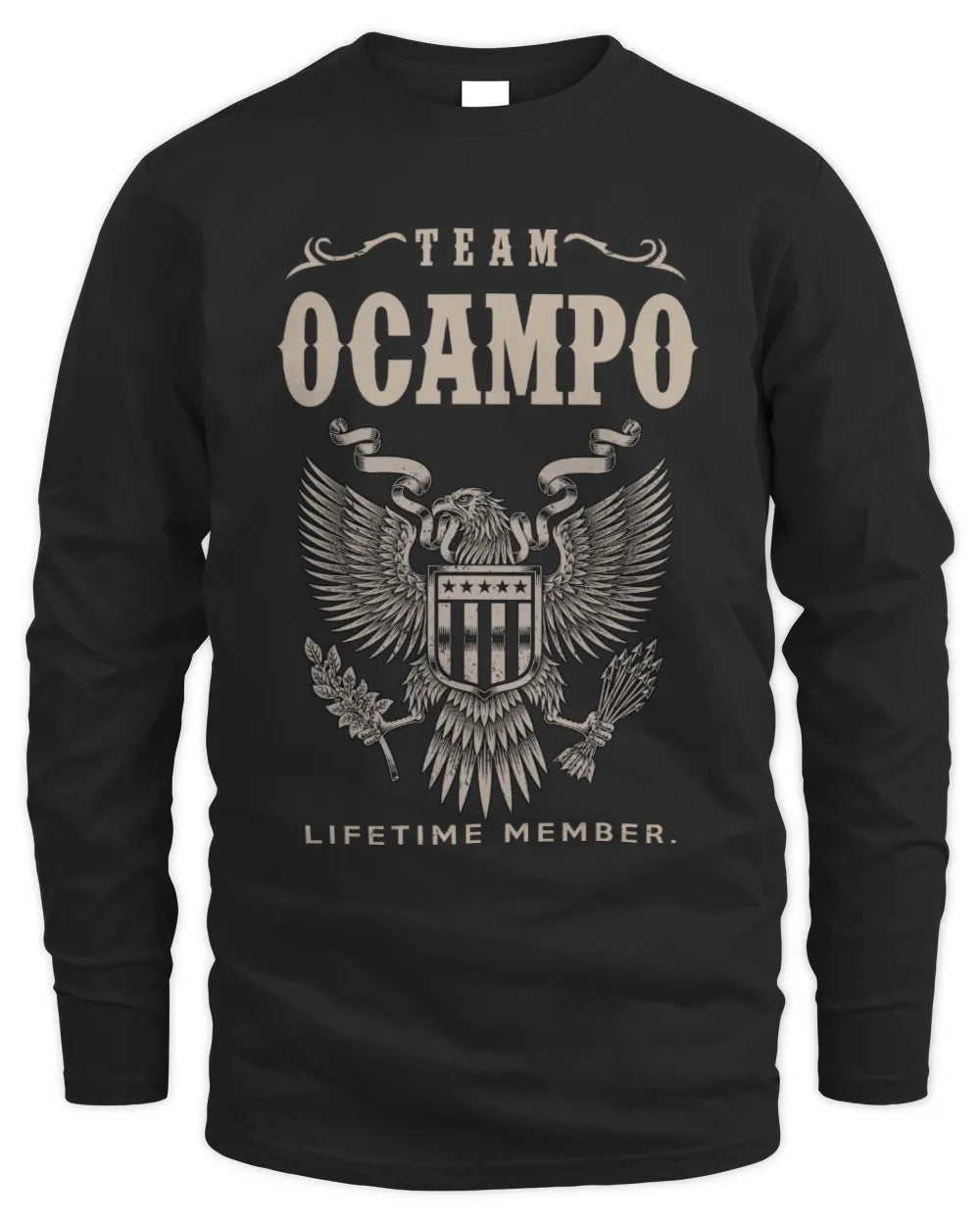 OCAMPO TP06-K82 – Personalized Classic Style Apparel “Team NAME Lifetime Member” - Men's Long Sleeved T-Shirt - Black