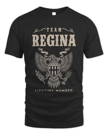REGINA TP06-K82 – Personalized Classic Style Apparel “Team NAME Lifetime Member” - Unisex Standard T-Shirt - Black