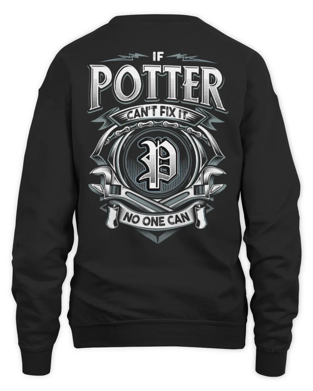 POTTER AP81-K4-626 - Personalized Ahmed Quote Apparel “If Ahmed Can't Fix It, No One Can” - Unisex Sweatshirt - Black