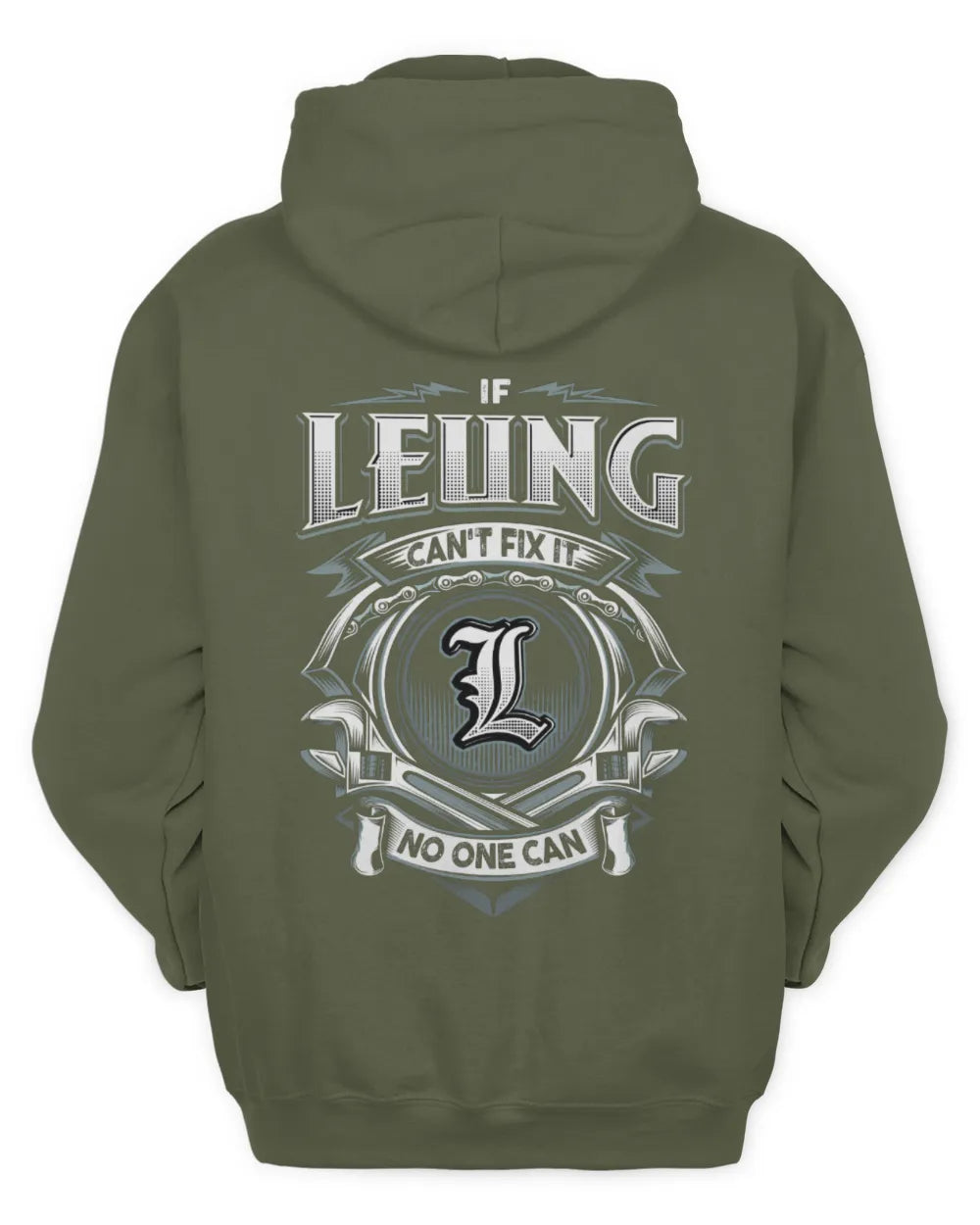 LEUNG AP81-K4-626 - Personalized Ahmed Quote Apparel “If Ahmed Can't Fix It, No One Can” - Unisex Hoodie - Military Green