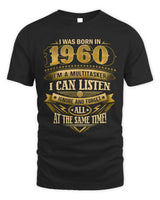 1960 HH89-K2 – Funny Birth Year Multitasker Quote T-Shirt - Unisex Standard T-Shirt - Black