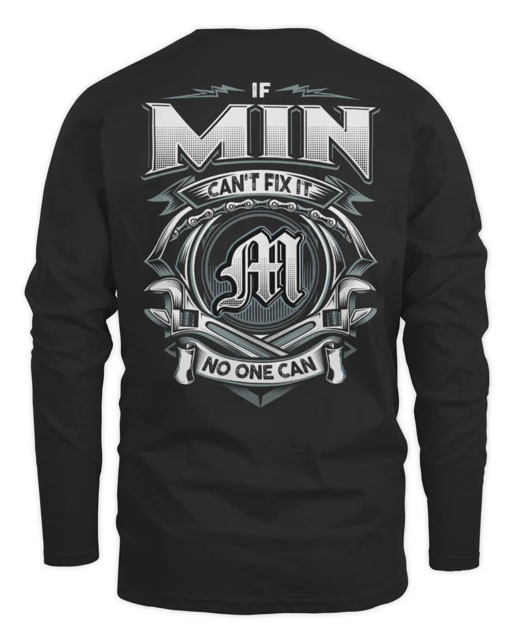 MIN AP81-K4-626 - Personalized Ahmed Quote Apparel “If Ahmed Can't Fix It, No One Can” - Men's Long Sleeved T-Shirt - Black