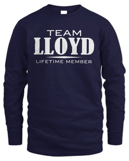 LLOYD BL62-K4-128 - Personalized “Team NAME Lifetime Member” - Men's Long Sleeved T-Shirt - Navy