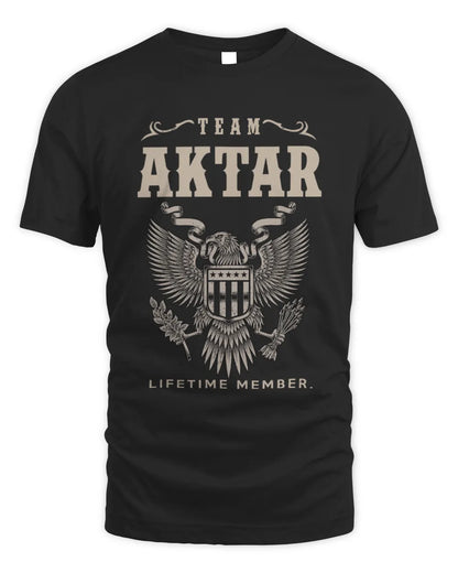 AKTAR TP06-K82 – Personalized Classic Style Apparel “Team NAME Lifetime Member” - Unisex Standard T-Shirt - Black