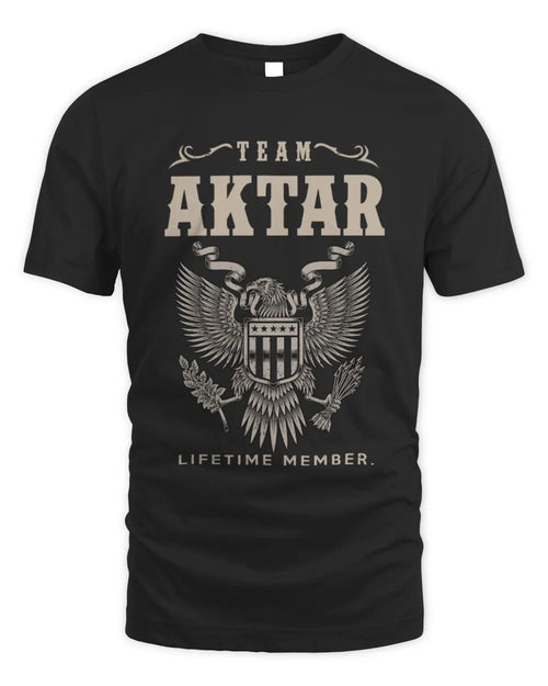 AKTAR TP06-K82 – Personalized Classic Style Apparel “Team NAME Lifetime Member” - Unisex Standard T-Shirt - Black