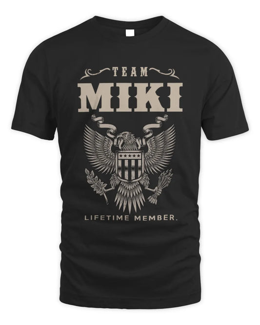 MIKI TP06-K82 – Personalized Classic Style Apparel “Team NAME Lifetime Member” - Unisex Standard T-Shirt - Black