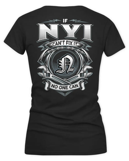 NYI AP81-K4-626 - Personalized Ahmed Quote Apparel “If Ahmed Can't Fix It, No One Can” - Women's V-Neck T-Shirt - Black