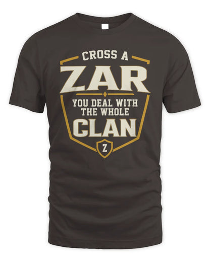 ZAR NT1-K008 Cross A/An NAME, You Deal With the Whole Clan | Personalized Vintage T-Shirt - Unisex Standard T-Shirt - Dark Chocolate