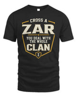 ZAR NT1-K008 Cross A/An NAME, You Deal With the Whole Clan | Personalized Vintage T-Shirt - Unisex Standard T-Shirt - Black