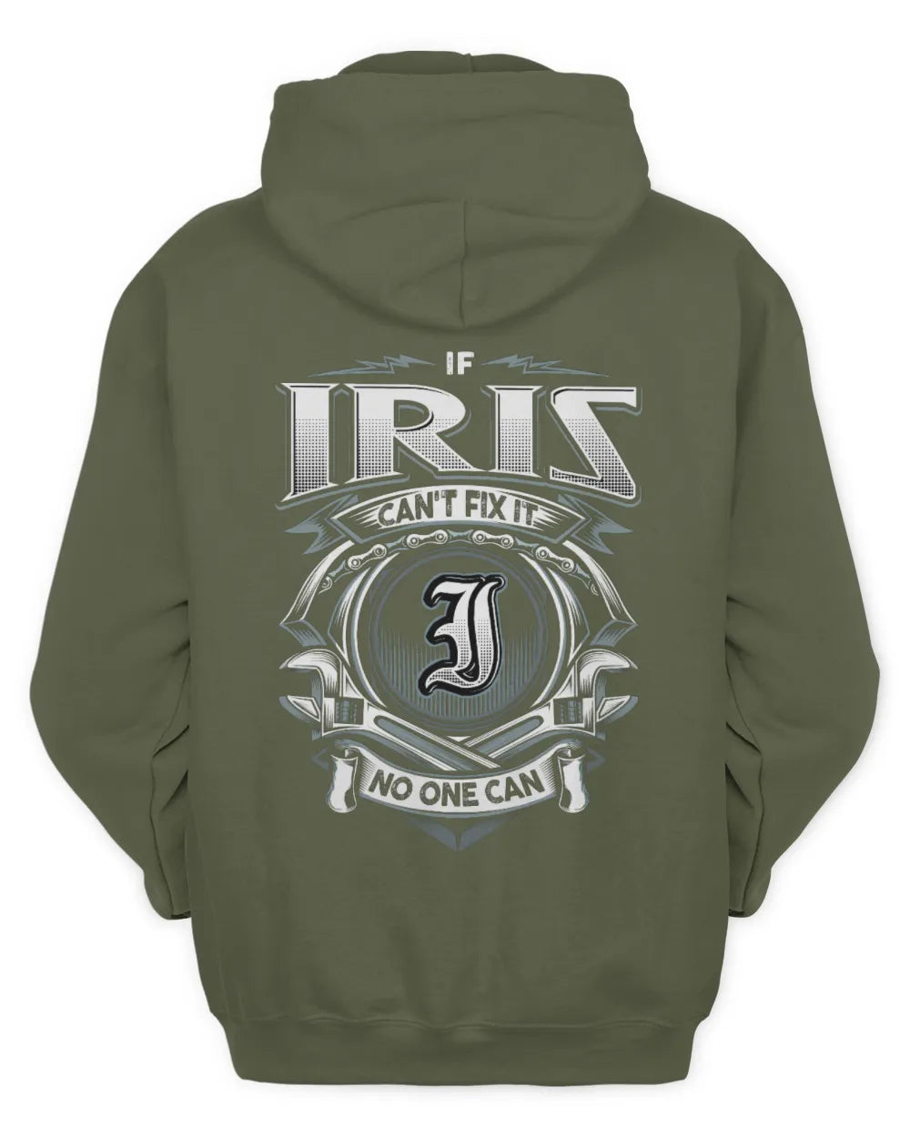 IRIS AP81-K4-626 - Personalized Ahmed Quote Apparel “If Ahmed Can't Fix It, No One Can” - Unisex Hoodie - Military Green