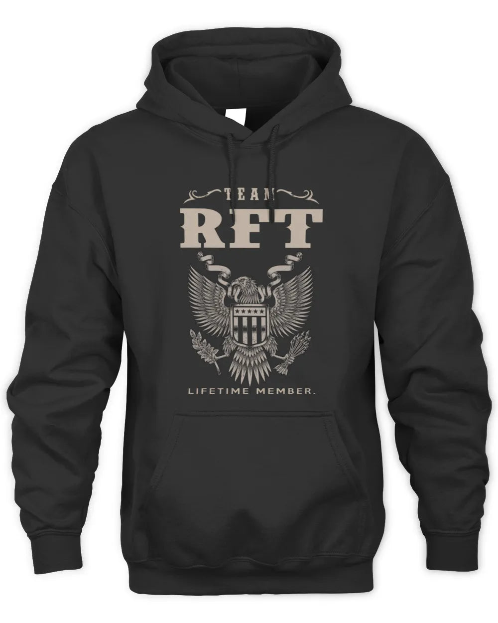 RFT TP06-K82 – Personalized Classic Style Apparel “Team NAME Lifetime Member” - Unisex Hoodie - Black