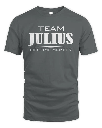 JULIUS BL62-K4-128 - Personalized “Team NAME Lifetime Member” - Unisex Standard T-Shirt - Charcoal