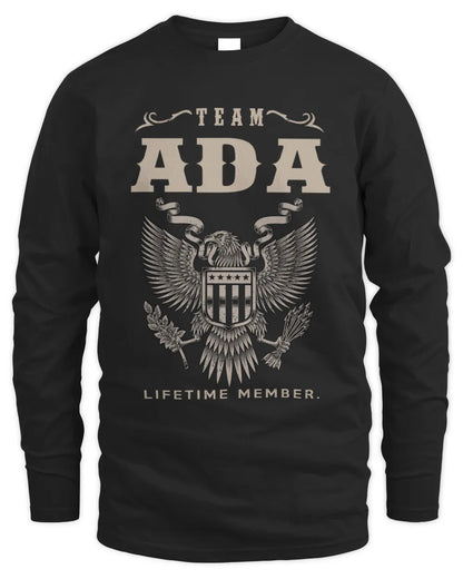 ADA TP06-K82 – Personalized Classic Style Apparel “Team NAME Lifetime Member” - Men's Long Sleeved T-Shirt - Black