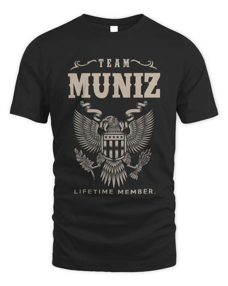 MUNIZ TP06-K82 – Personalized Classic Style Apparel “Team NAME Lifetime Member” - Unisex Standard T-Shirt - Black