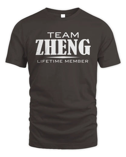 ZHENG BL62-K4-128 - Personalized “Team NAME Lifetime Member” - Unisex Standard T-Shirt - Dark Chocolate