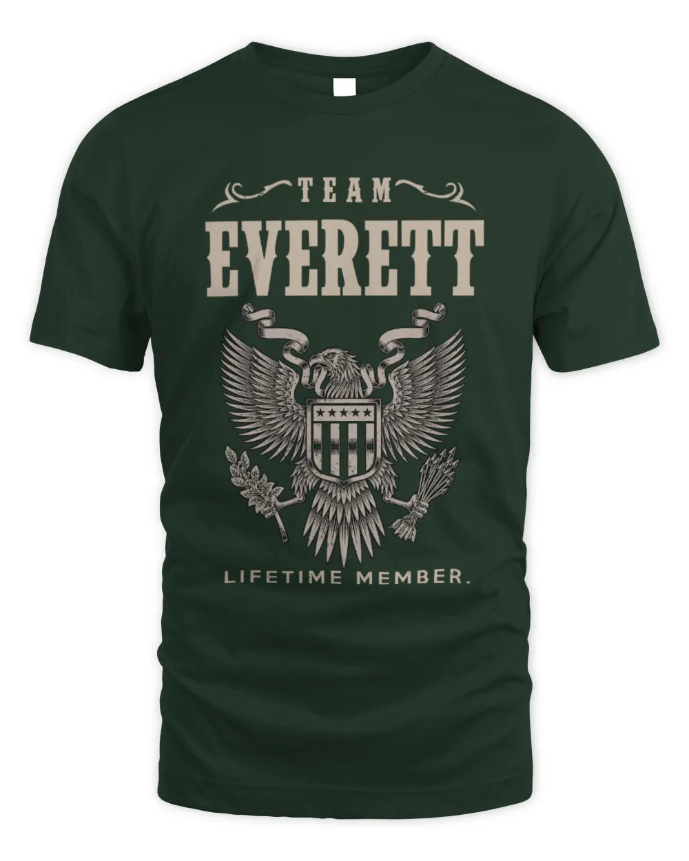 EVERETT TP06-K82 – Personalized Classic Style Apparel “Team NAME Lifetime Member” - Unisex Standard T-Shirt - Forest Green