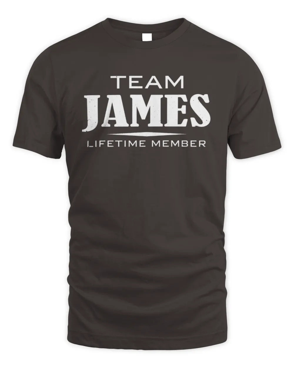 JAMES BL62-K4-128 - Personalized “Team NAME Lifetime Member” - Unisex Standard T-Shirt - Dark Chocolate