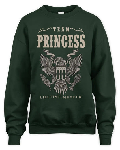 PRINCESS TP06-K82 – Personalized Classic Style Apparel “Team NAME Lifetime Member” - Unisex Sweatshirt - Forest Green