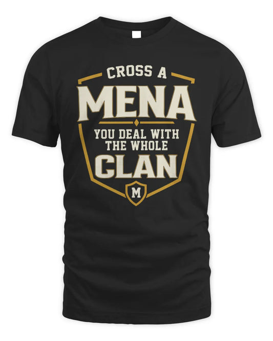 MENA NT1-K008 Cross A/An NAME, You Deal With the Whole Clan | Personalized Vintage T-Shirt - Unisex Standard T-Shirt - Black