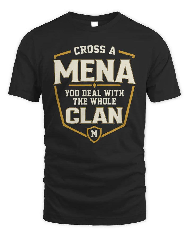 MENA NT1-K008 Cross A/An NAME, You Deal With the Whole Clan | Personalized Vintage T-Shirt - Unisex Standard T-Shirt - Black