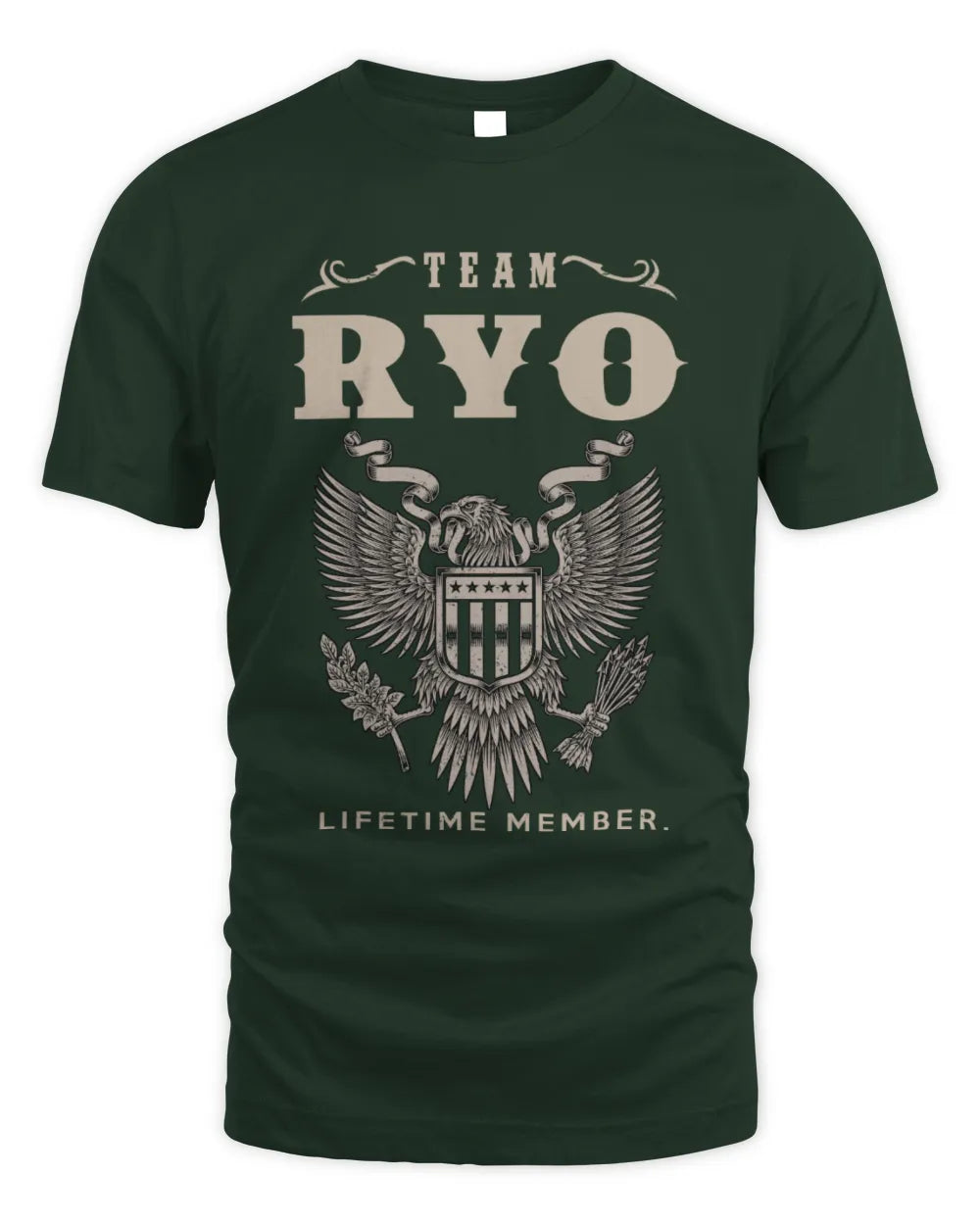 RYO TP06-K82 – Personalized Classic Style Apparel “Team NAME Lifetime Member” - Unisex Standard T-Shirt - Forest Green