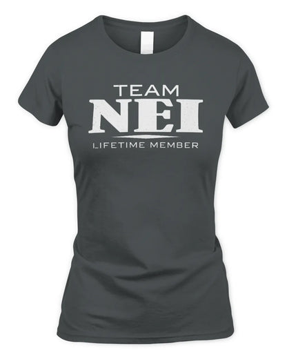NEI BL62-K4-128 - Personalized “Team NAME Lifetime Member” - Women's Standard T-Shirt - Charcoal
