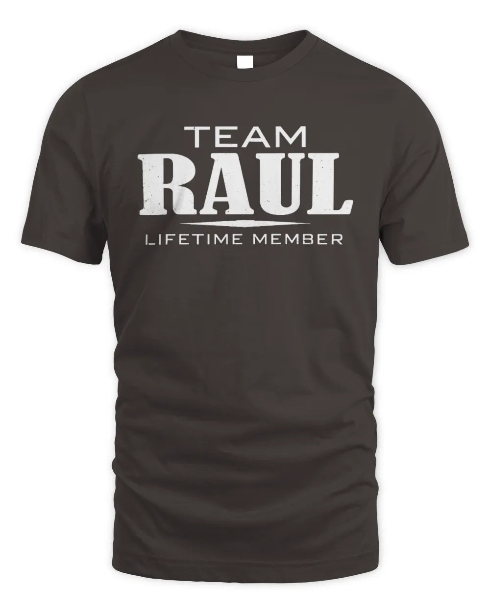 RAUL BL62-K4-128 - Personalized “Team NAME Lifetime Member” - Unisex Standard T-Shirt - Dark Chocolate
