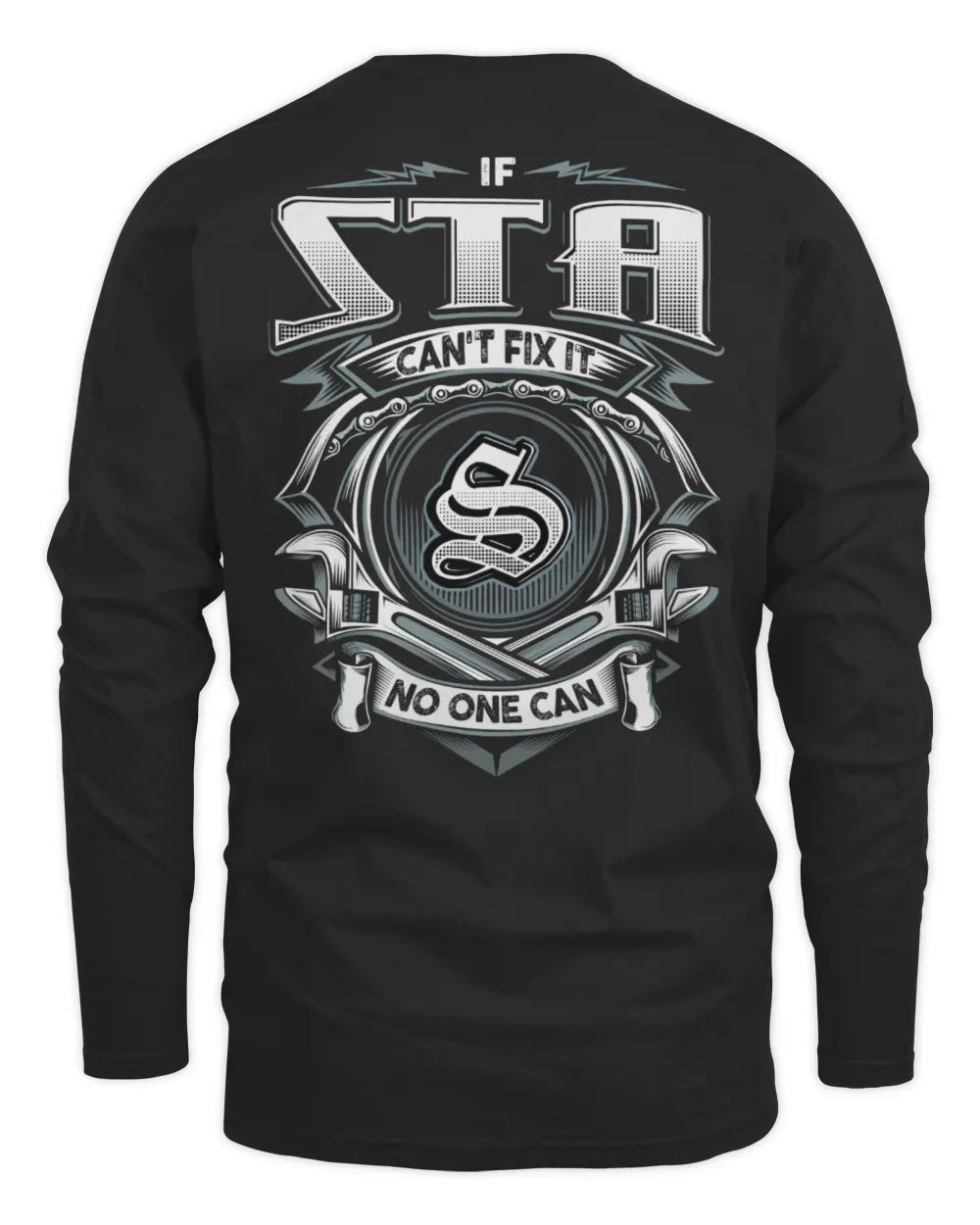 STA AP81-K4-626 - Personalized Ahmed Quote Apparel “If Ahmed Can't Fix It, No One Can” - Men's Long Sleeved T-Shirt - Black