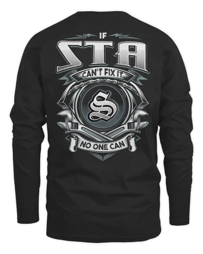 STA AP81-K4-626 - Personalized Ahmed Quote Apparel “If Ahmed Can't Fix It, No One Can” - Men's Long Sleeved T-Shirt - Black