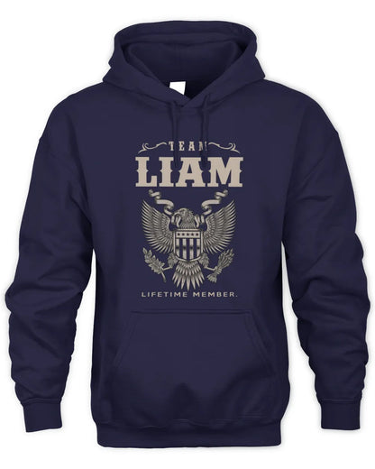 LIAM TP06-K82 – Personalized Classic Style Apparel “Team NAME Lifetime Member” - Unisex Hoodie - Navy