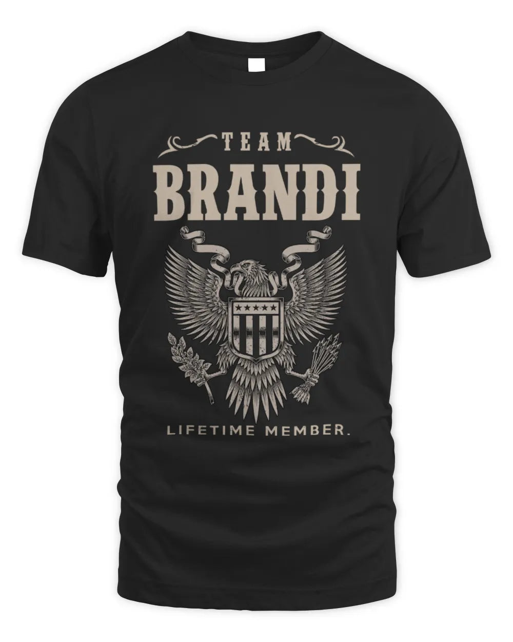 BRANDI TP06-K82 – Personalized Classic Style Apparel “Team NAME Lifetime Member” - Unisex Standard T-Shirt - Black
