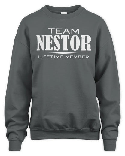 NESTOR BL62-K4-128 - Personalized “Team NAME Lifetime Member” - Unisex Sweatshirt - Charcoal